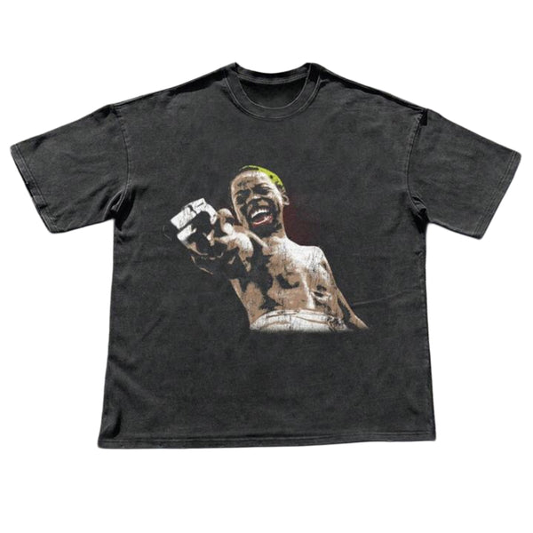 BLACK WASHED TEE