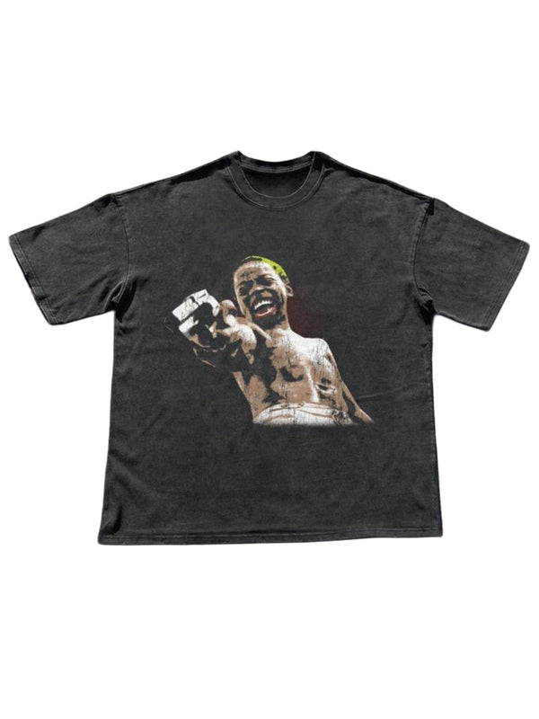 BLACK WASHED TEE